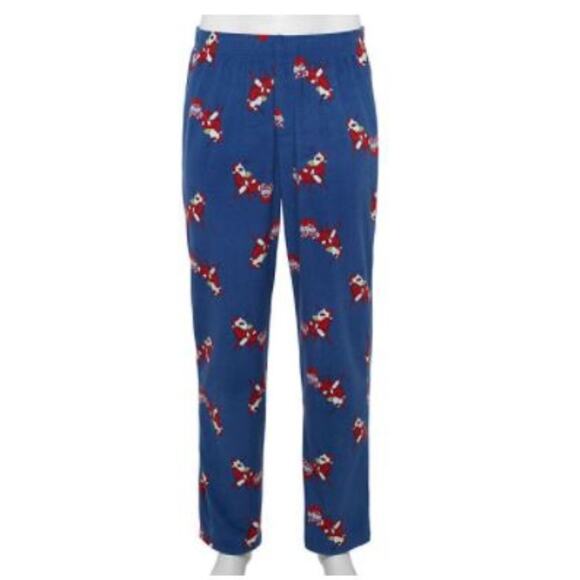 Croft & Barrow Pajama Pant Santa Blue Large - Picture 1 of 4
